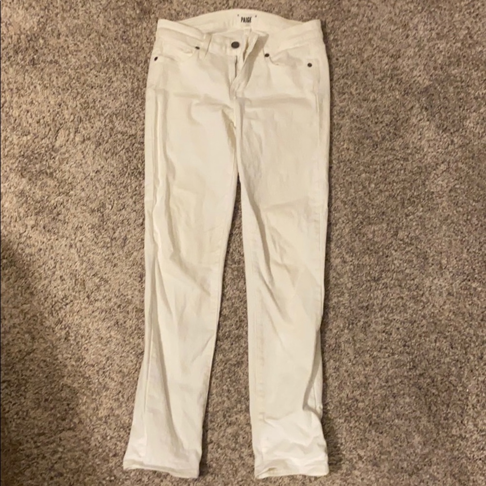 PAIGE Denim White Skyline Ankle Peg Jeans
